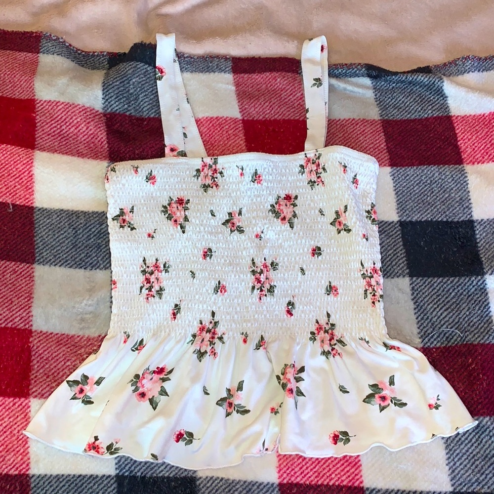 White floral tank top